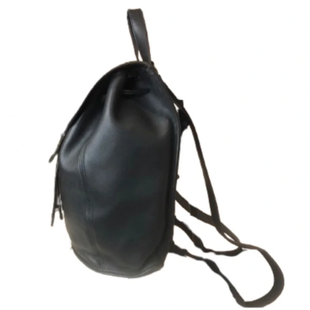 Vintage COACH Black Leather Weekend Backpack Rucksack Large Daypack 9943 USA COA - Picture 14 of 17